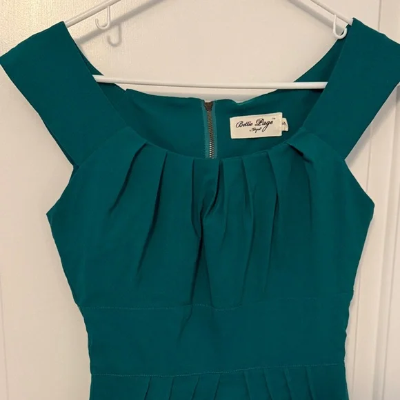 Bettie Page Emerald Green Midi Dress - Picture 3 of 6